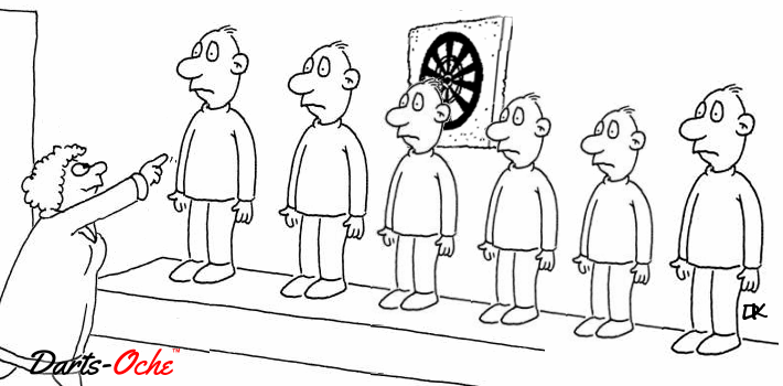 Dartboard Height set at the average height of a man!